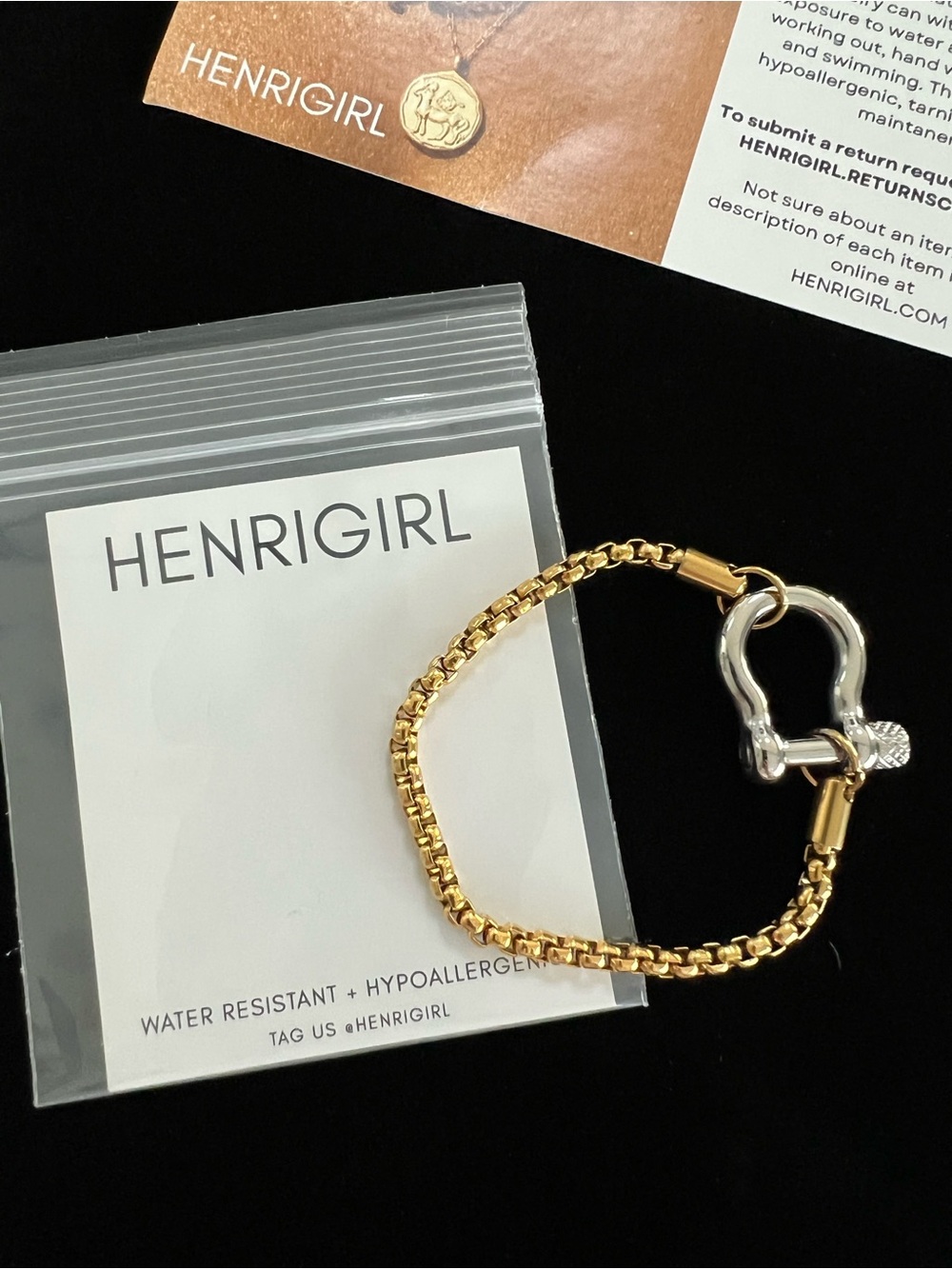 Henrigirl Gwen Mixed Metals Gold/Silver Color Horsebit Bracelet NEW